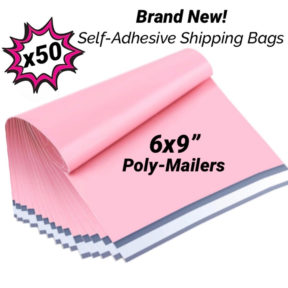 NEW! 50pc 6x9” Self-Adhesive Poly Mailer Shipping Bags Bundle (PINK)